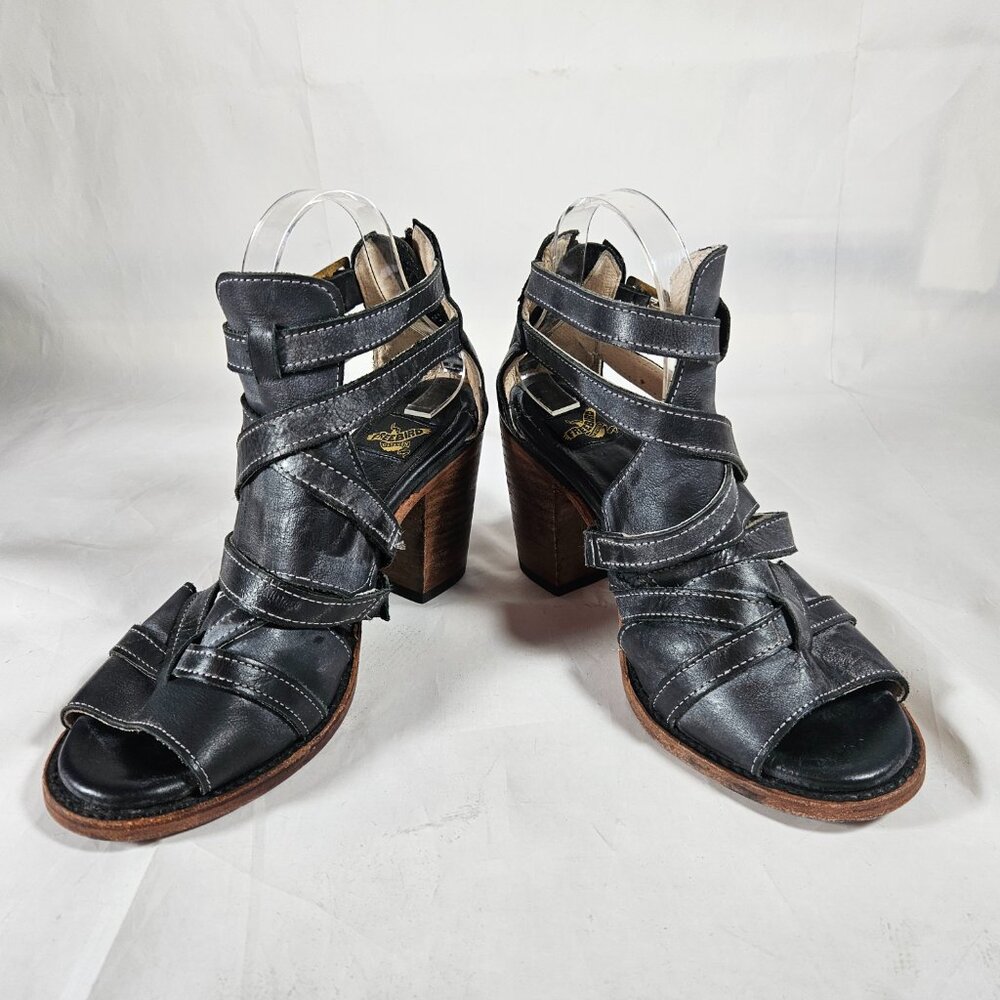 Freebird by Steven Claw Heels Sandals Women's Size 9 Black Boho - Picture 5 of 9